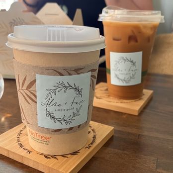 Alms + Fare - Hot Hibiscus Tea and Iced Lavender Honey Latte - Bakeries Near Me - St. Augustine, Florida
