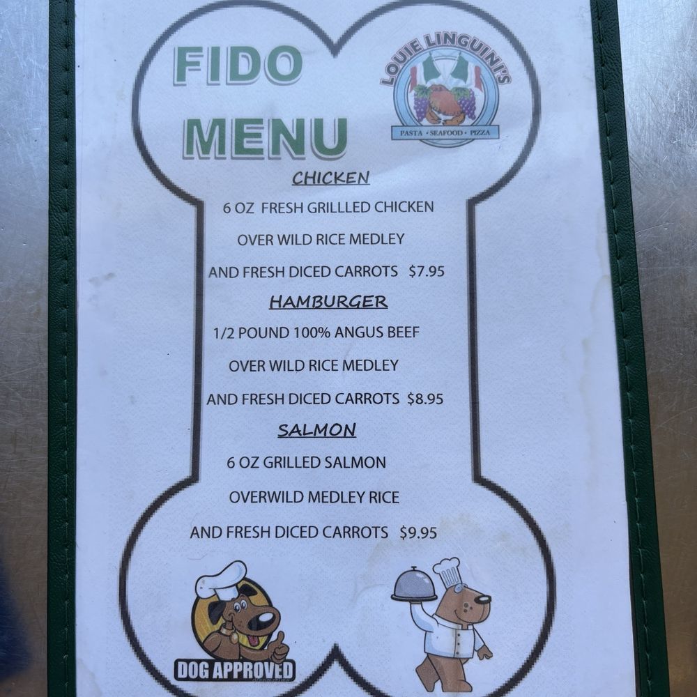 Louie Linguini's - Dog menu - Seafood Near Me - Monterey, California Louie Linguini's - Dog menu - Seafood Near Me - Monterey, California