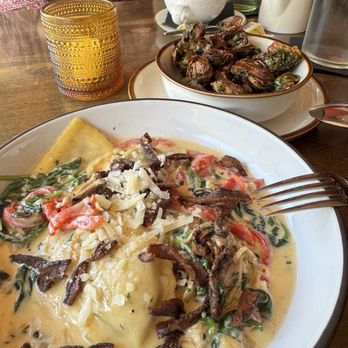 FM Eatery - mushroom agnolotti and fried brussel sprouts - Cocktail Bars Near Me - Fort Mill, South Carolina FM Eatery - mushroom agnolotti and fried brussel sprouts - Cocktail Bars Near Me - Fort Mill, South Carolina