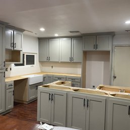 Open Space, maple cabinets in Greige color