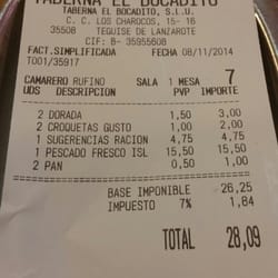 Taberna el Bocadito S.L.U. - Como dicen los graciosillos, la "multa"!
