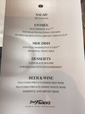 Menu photo 8 Del Frisco's Double Eagle Steakhouse Plano, TX
