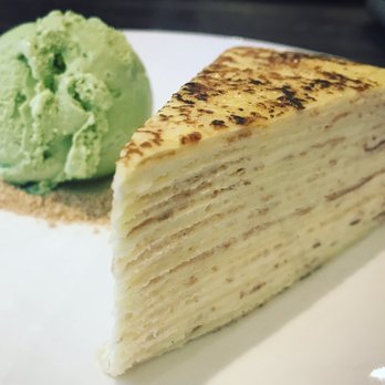 A La Mousse - Vanilla layered crepe cake with match ice cream - Desserts Near Me - Philadelphia, Pennsylvania A La Mousse - Vanilla layered crepe cake with match ice cream - Desserts Near Me - Philadelphia, Pennsylvania