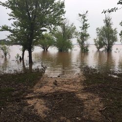 Checotah / Lake Eufaula West KOA - Lake behind the campsite (flooded earlier in the week)