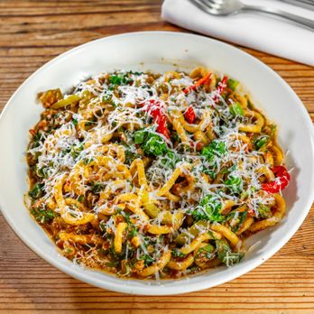 Ammazzacaffè - Gramigna with sausage, broccoli rabe, cherry pepper - Cocktail Bars Near Me - Brooklyn, New York