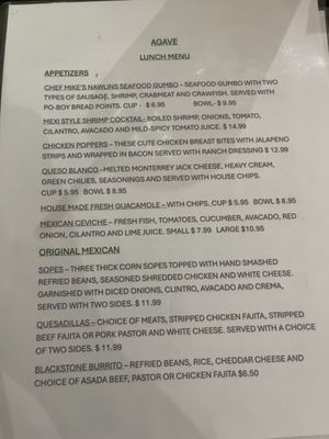Menu photo 1 Agave Restaurant Granbury, TX