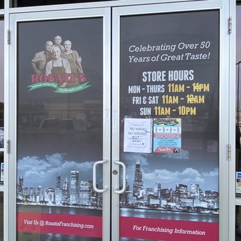 Rosati's Pizza - Front with posted hours. - Pizza Near Me - Jacksonville, Florida