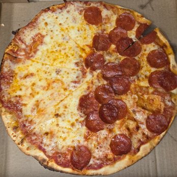 Seasons Pizza - Large half pepperoni - half extra mozzarella pizza - Pizza Near Me - Towson, Maryland Seasons Pizza - Large half pepperoni - half extra mozzarella pizza - Pizza Near Me - Towson, Maryland