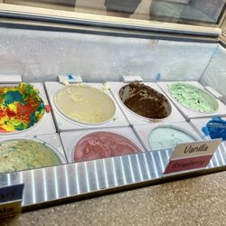 The Chill Spot - 1 of 3 display cases of ice cream flavors. Unless someone tells me otherwise, it's not "homemade" which is disappointing