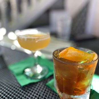 Pope House Bourbon Lounge - two cocktails on a table - Lounges Near Me - Portland, Oregon