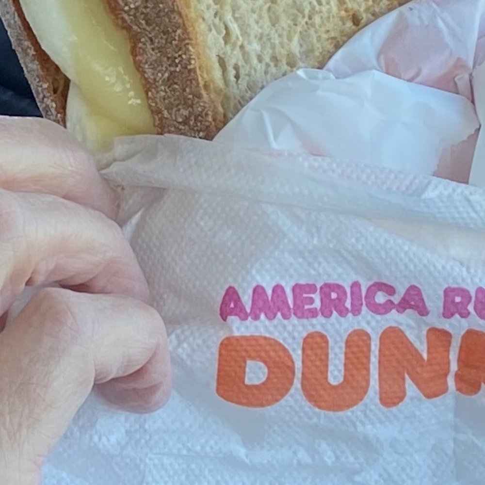Dunkin' - Sour dough bread sandwich with two eggs and cheddar cheese. - Donuts Near Me - Gahanna, Ohio