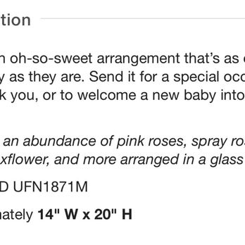 Flowers By Dena - This is the description of what I ordered. What was received wasn't close to described and pictured. - Florists Near Me - Swedesboro, New Jersey Flowers By Dena - This is the description of what I ordered. What was received wasn't close to described and pictured. - Florists Near Me - Swedesboro, New Jersey