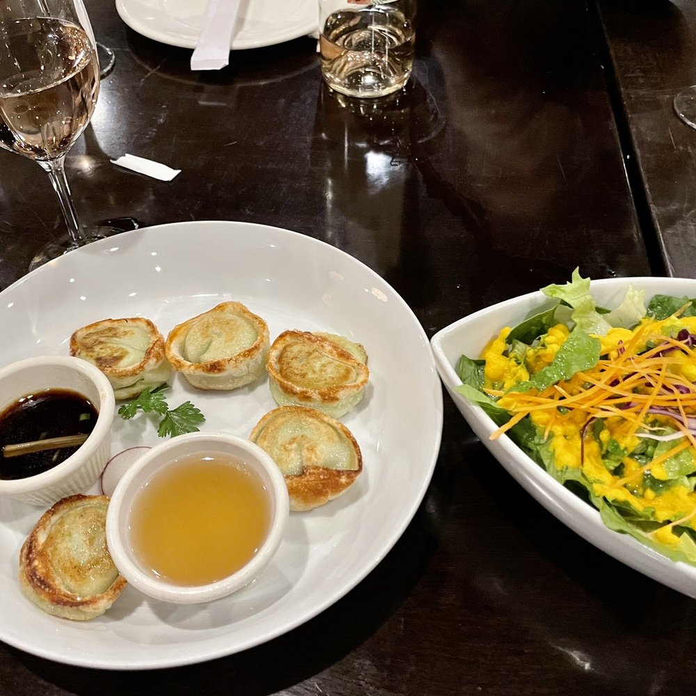 Oishi - Edamame purée dumplings and miso salad - Japanese Near Me - Newtown, Pennsylvania