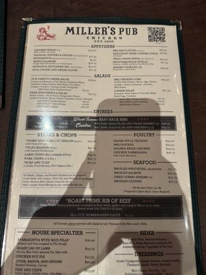 Menu photo 6 Miller's Pub Chicago, IL
