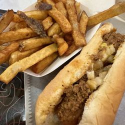 T & L Hot Dogs - Hotdog and fries. Love that the fries still have skin on them