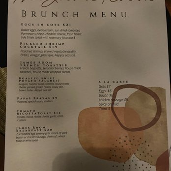 The James Room - Brunch menu Dec 2021 - Cafes Near Me - Atlanta, Georgia