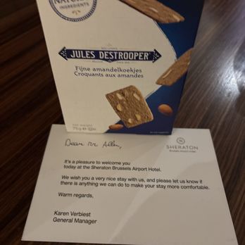 Sheraton Brussels Airport Hotel - Gift from staff in room - Hotels Near Me - Brussels, VBR Sheraton Brussels Airport Hotel - Gift from staff in room - Hotels Near Me - Brussels, VBR