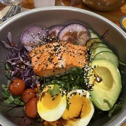 Wild salmon rice bowl