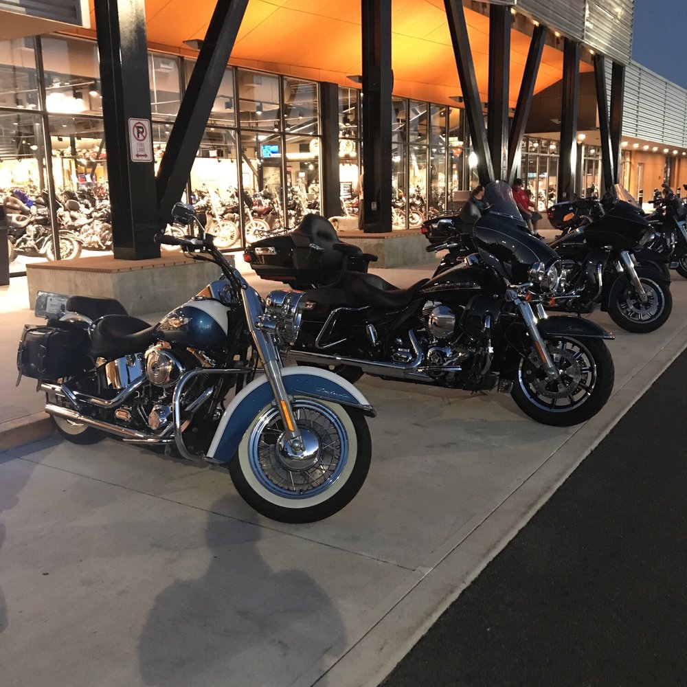 That's my baby up front (blue/white) Softail Deluxe