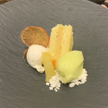 Clarity - Olive oil cake and basil sherbet $14 - New American Near Me - Vienna, Virginia