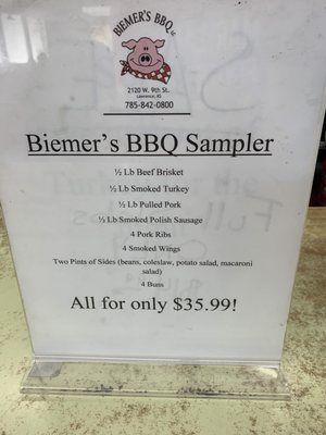 Menu photo 1 Biemer's BBQ Lawrence, KS Menu photo 1 Biemer's BBQ Lawrence, KS