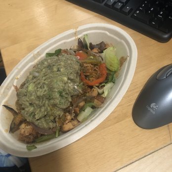 Chipotle Mexican Grill - Dark guacamole half full salad - Mexican Near Me - Bronx, New York Chipotle Mexican Grill - Dark guacamole half full salad - Mexican Near Me - Bronx, New York