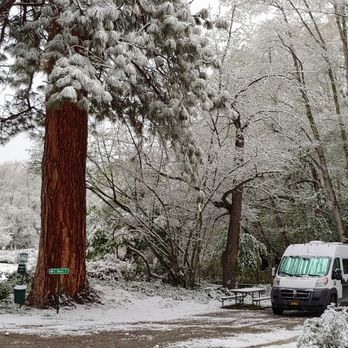 Ashland Creekside Campground - Suprise Snowfall! - RV Parks Near Me - Ashland, Oregon