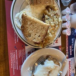 Gap Diner - Country fried steak, eggs over medium, rye toast