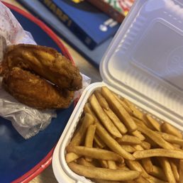 Chicken wings and French fries Chicken wings and French fries