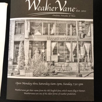 WeatherVane Restaurant - Hours are at the bottom so zoom in. - American Near Me - Menasha, Wisconsin
