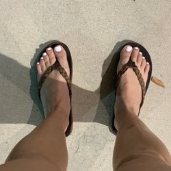 ND Nails & Spa - White gel pedicure