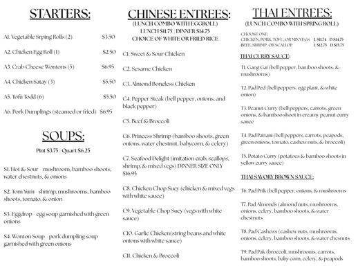 Menu photo 2 China Thai Mt Clemens, MI