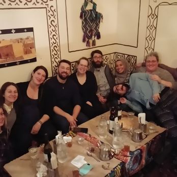 La Khaïma - Our group at the far back of the door-side street level dining room, feb 2019 - Moroccan Near Me - Montreal, Quebec La Khaïma - Our group at the far back of the door-side street level dining room, feb 2019 - Moroccan Near Me - Montreal, Quebec