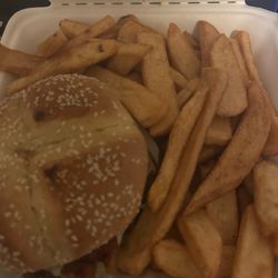 Aroma Pizza & Grill - Double cheeseburger dinner with fries