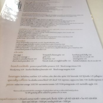 Briarpatch Restaurant - Menu - American Near Me - Winter Park, Florida