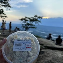 Market on the Mountain - Delicious chicken salad a top sunset rock