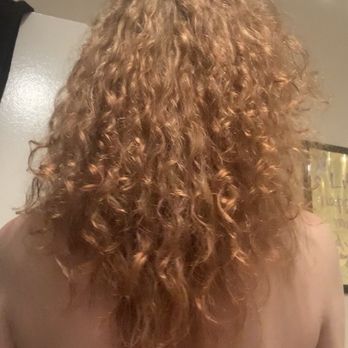 Color Lounge - After, showing my damaged curl pattern - Hair Stylists Near Me - Burbank, California Color Lounge - After, showing my damaged curl pattern - Hair Stylists Near Me - Burbank, California