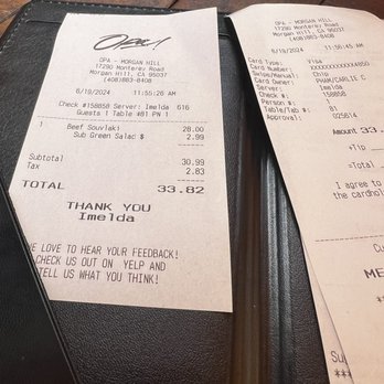 Opa Morgan Hill - $28 and salad cost $3 if you don't get what it comes with (rice or fries) - Greek Near Me - Morgan Hill, California Opa Morgan Hill - $28 and salad cost $3 if you don't get what it comes with (rice or fries) - Greek Near Me - Morgan Hill, California