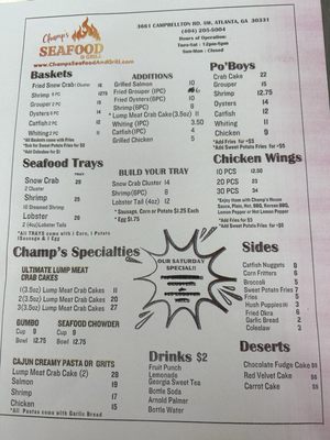 Menu photo 1 Champ’s Seafood & Grill Atlanta, GA