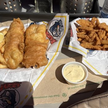 Barb's Fish & Chips - Barb's Famous Fish & Chips (2 Piece Cod) and an order of clams. - Seafood Near Me - Victoria, British Columbia Barb's Fish & Chips - Barb's Famous Fish & Chips (2 Piece Cod) and an order of clams. - Seafood Near Me - Victoria, British Columbia
