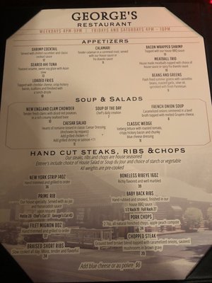 Menu photo 2 George's Restaurant Lake George, NY