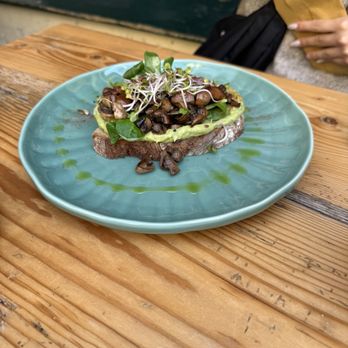 Bistro Monk - Avotoast with roasted mushrooms - Coffee & Tea Near Me - Staré Město, Puerto Rico