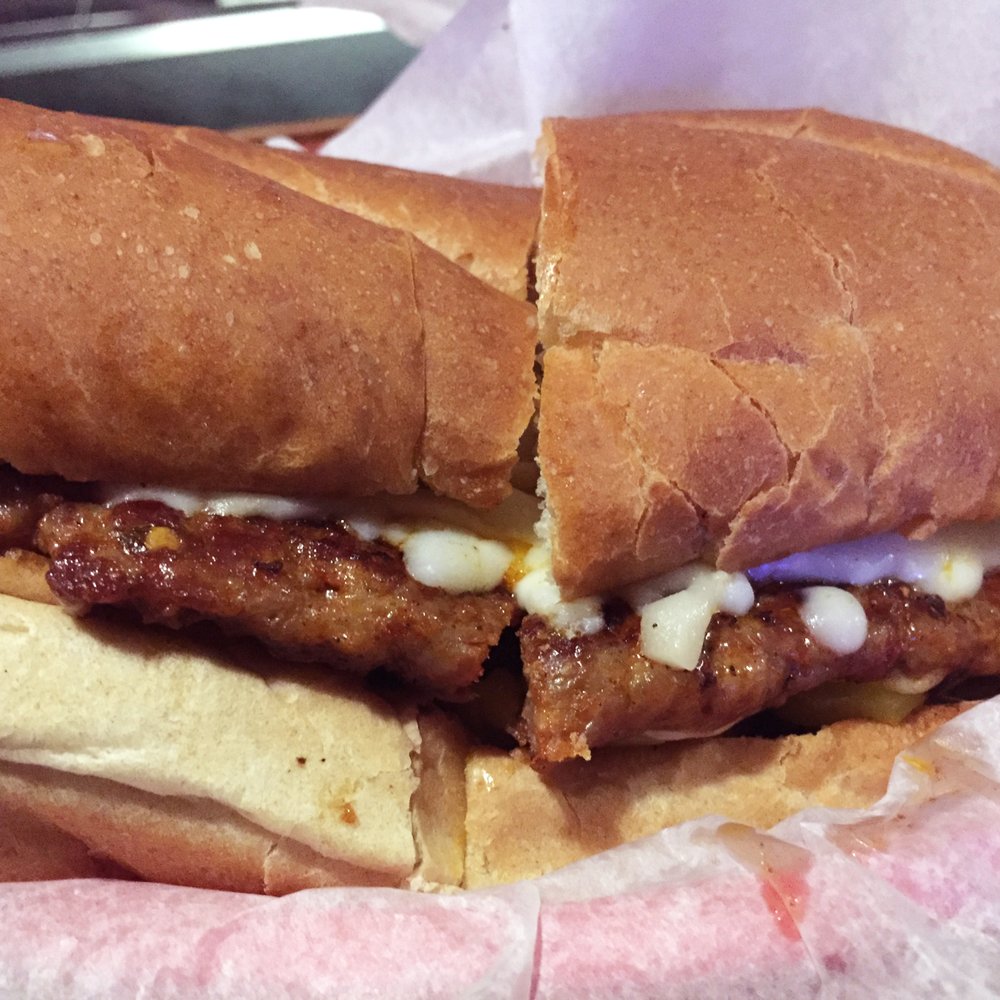 Norwood Inn's sausage sandwich - a full 10 inches of man food. Norwood Inn's sausage sandwich - a full 10 inches of man food.
