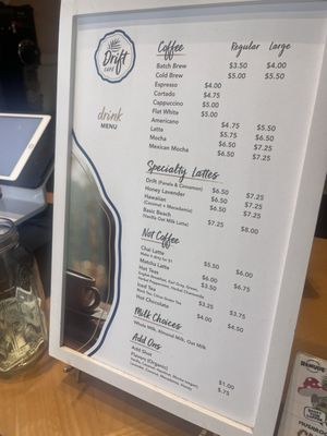 Menu photo 1 Drift Cafe Pacific Beach, CA