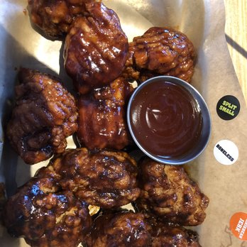 Buffalo Wild Wings - Boneless wings with 1/2 honey bbq & 1/2 Caribbean jerk sauce & side of mango jabanero(super Spicey). - Chicken Wings Near Me - Nottingham, Maryland Buffalo Wild Wings - Boneless wings with 1/2 honey bbq & 1/2 Caribbean jerk sauce & side of mango jabanero(super Spicey). - Chicken Wings Near Me - Nottingham, Maryland