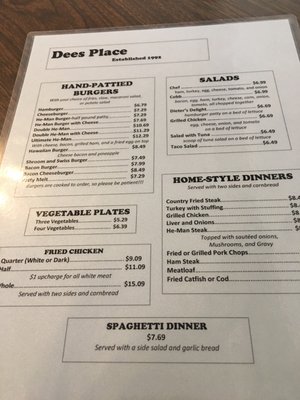 Menu photo 4 Dee's Place Sebring, FL