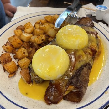 The Blue Pig Diner - Brisket Benedict - Diners Near Me - Gorham, Maine