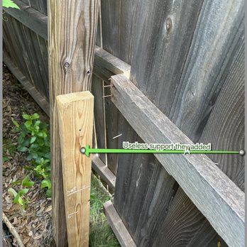 Divine Home Repair - Look at the support they installed for the post. Useless. - Handyman Near Me