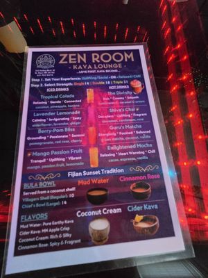 Menu photo 1 Zen Room Kava Lounge Saint Paul, MN Menu photo 1 Zen Room Kava Lounge Saint Paul, MN