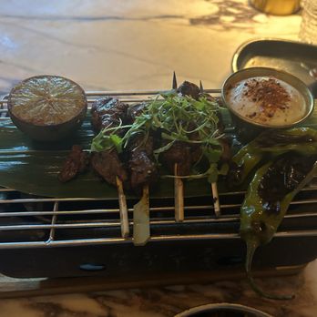 Carversteak - Wagyu beef appetizer, this device was to keep the meat warm, however, it didn't. - Steakhouses Near Me - Las Vegas, Nevada Carversteak - Wagyu beef appetizer, this device was to keep the meat warm, however, it didn't. - Steakhouses Near Me - Las Vegas, Nevada